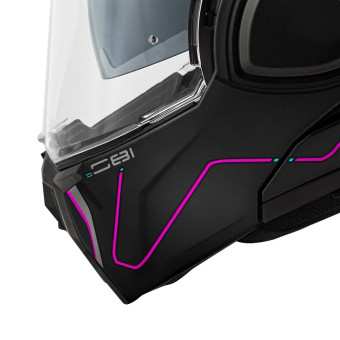 Givi X36 Fibra Pulso Mate Negro Plata Fucsia