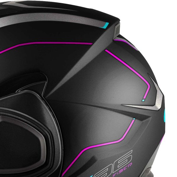 Givi X36 Fibra Pulso Mate Negro Plata Fucsia