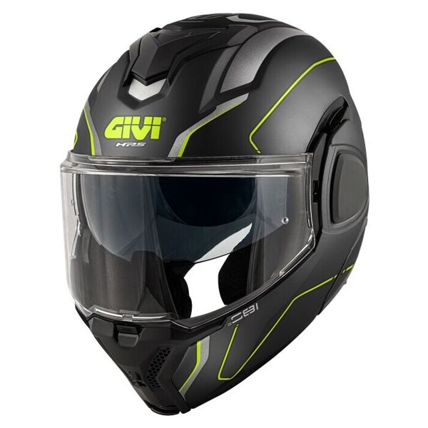 Modular Givi X36 Pulso de fibra Negro mate Plata amarillo