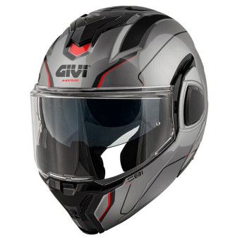 Modular Givi X36 Fiber Pulse Titanio Negro Rojo