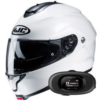 Modular HJC C91N Pearl White+ Kit bluetooth 5R Lite Solo