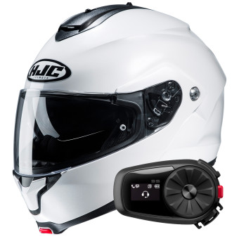 Modular HJC C91N Pearl White + Kit Bluetooth 5S Solo