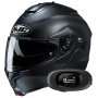 Casque Modular HJC C91N Semi Flat Black+ Kit bluetooth 5R Lite Solo