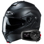 Casque Modular HJC C91N Semi Flat Black + Kit Bluetooth 5S Solo