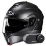 Casque Modular HJC C91N Semi Flat Titanium + Kit Bluetooth Lokui K30