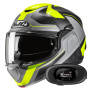Casque Modular HJC F100 Bios MC3HSF + Kit bluetooth 5R Lite