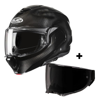 Casque Modular HJC F100 Negro Carbono + Visera Dark Smoke