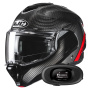 Casque Modular HJC F100 Carbon Stan MC1 + Kit bluetooth 5R Lite