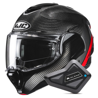 Modular HJC F100 Carbon Stan MC1 + Kit Bluetooth BT Mini