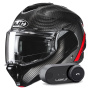 Casque Modular HJC F100 Carbon Stan MC1 + Kit Bluetooth Lokui K30
