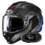 Casque Modular HJC F100 Carbon Stan MC21 + Kit bluetooth 5R Lite