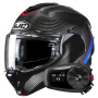 Casque Modular HJC F100 Carbon Stan MC21 + Kit Bluetooth 5S Solo