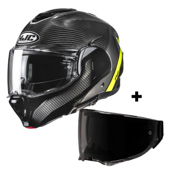 Casque Modular HJC F100 Carbon Stan MC3H + Visera Dark Smoke