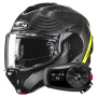 Casque Modular HJC F100 Carbon Stan MC3H + Kit Bluetooth 5S Solo
