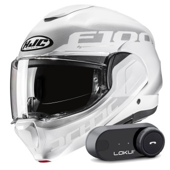 Modular HJC F100 Hetal MC10 + Kit Bluetooth Lokui K30
