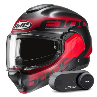 Modular HJC F100 Hetal MC1SF + Kit Bluetooth Lokui K30