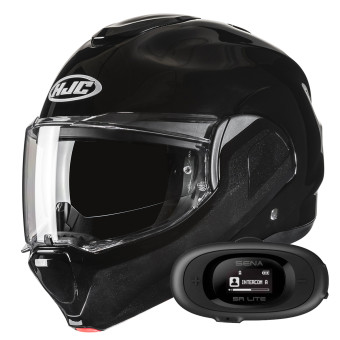 Modular HJC F100 Metal Black + Kit bluetooth 5R Lite