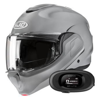 Modular HJC F100 N.Grey + Kit bluetooth 5R Lite