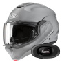 Casque Modular HJC F100 N.Grey + Kit bluetooth 5R Lite