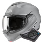 Casque Modular HJC F100 N.Grey + Kit Bluetooth BT Mini
