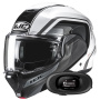 Casque Modular HJC F100 Reff MC1 + Kit bluetooth 5R Lite