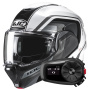 Casque Modular HJC F100 Reff MC1 + Kit Bluetooth 5S Solo