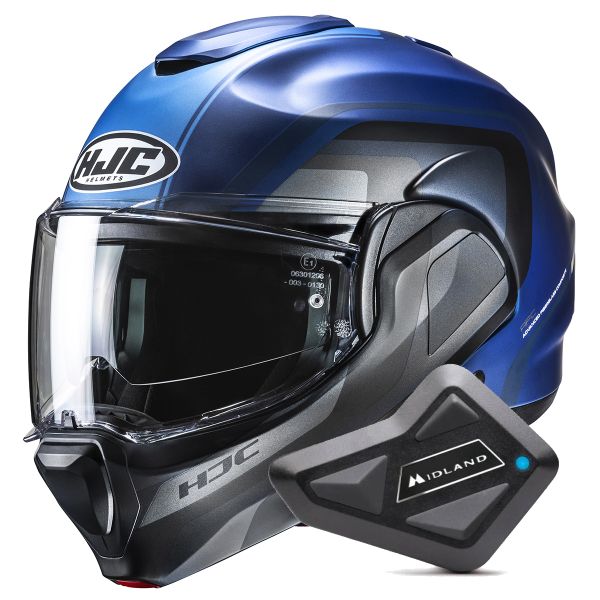 Modular HJC F100 Reff MC2SF + Kit Bluetooth BT Mini