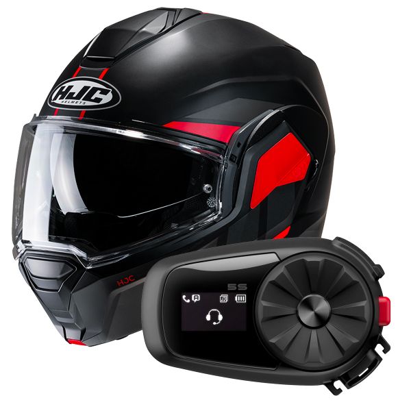 Modular HJC i100 Beis MC1SF + Kit Bluetooth 5S Solo