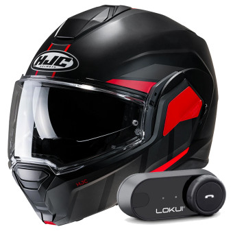 Modular HJC i100 Beis MC1SF + Kit Bluetooth Lokui K30