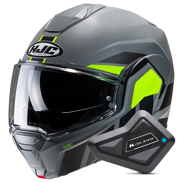 Modular HJC i100 Beis MC3HSF + Kit Bluetooth BT Mini