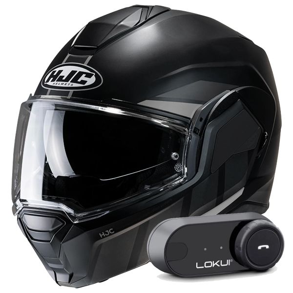 Modular HJC i100 Beis MC5SF + Kit Bluetooth Lokui K30