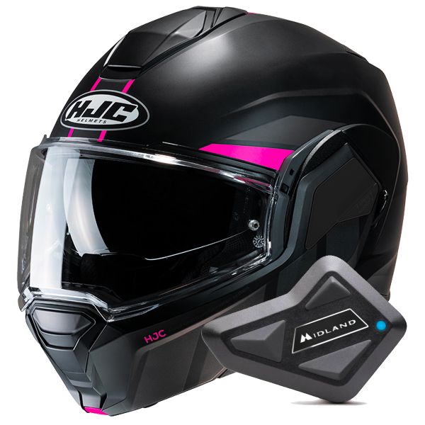 Modular HJC i100 Beis MC8SF + Kit Bluetooth BT Mini