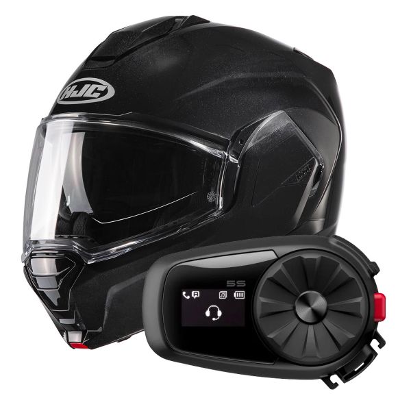 Modular HJC i100 Metal Black + Kit Bluetooth 5S Solo Modular HJC i100 Metal Black + Kit Bluetooth 5S Solo