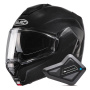 Casque Modular HJC i100 Metal Black + Kit Bluetooth BT Mini