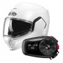 Casque Modular HJC i100 Pearl White + Kit Bluetooth 5S Solo