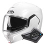 Casque Modular HJC i100 Pearl White + Kit Bluetooth BT Mini