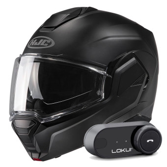 Modular HJC i100 Semi Flat Black + Kit Bluetooth Lokui K30