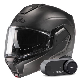 Modular HJC i100 Semi Flat Titanium + Kit Bluetooth Lokui K30