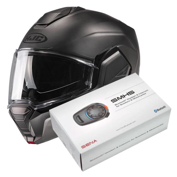 Modular HJC i100 Semi Flat Titanium + Kit Bluetooth SMH5 Solo Modular HJC i100 Semi Flat Titanium + Kit Bluetooth SMH5 Solo