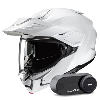 Modular HJC i80 Pearl White + Kit Bluetooth Lokui K30
