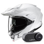 Casque Modular HJC i80 Pearl White + Kit Bluetooth Lokui K30