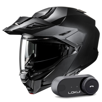 Modular HJC i80 Semi Flat Black + Kit Bluetooth Lokui K30