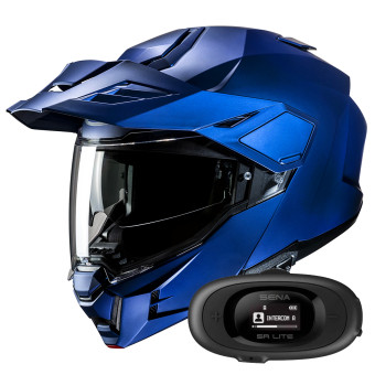 Modular HJC i80 Semi Flat Metallic Blue + Kit bluetooth 5R Lite Solo