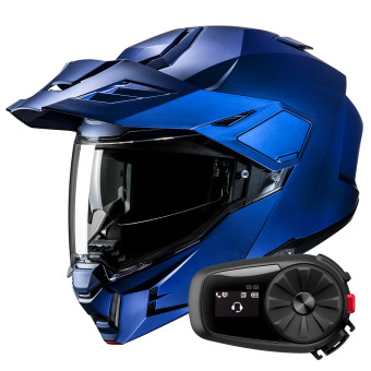 Modular HJC i80 Semi Flat Metallic Blue + Kit Bluetooth 5S Solo