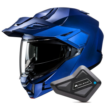 Modular HJC i80 Semi Flat Metallic Blue + Kit Bluetooth BT Mini