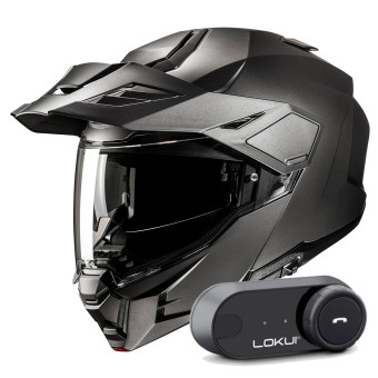 Modular HJC i80 Semi Flat Titanium + Kit Bluetooth Lokui K30