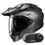 Casque Modular HJC i80 Semi Flat Titanium + Kit Bluetooth Lokui K30