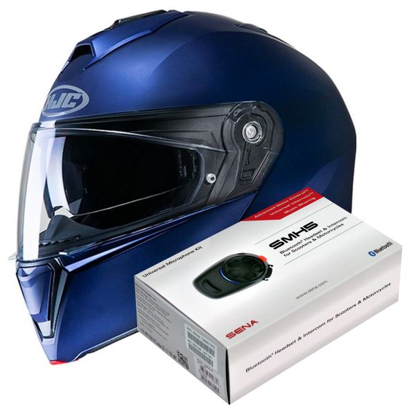 Modular HJC I90 Semi Flat Blue + Kit Bluetooth SMH5 Solo