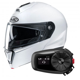 Modular HJC I90 White + Kit Bluetooth 5S Solo
