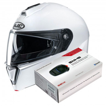 Modular HJC I90 White + Kit Bluetooth SMH5 Solo